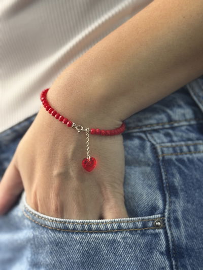 PULSERA CRISTAL SW RED PLATA 925
