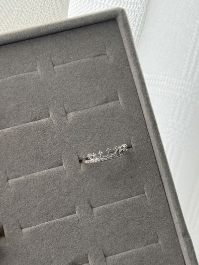 ANILLO CORONA SILVER ACERO QUIRURGICO BLANCO