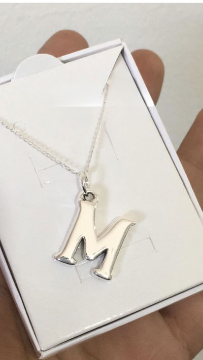 COLLAR INICIAL INFLADO PLATA 925