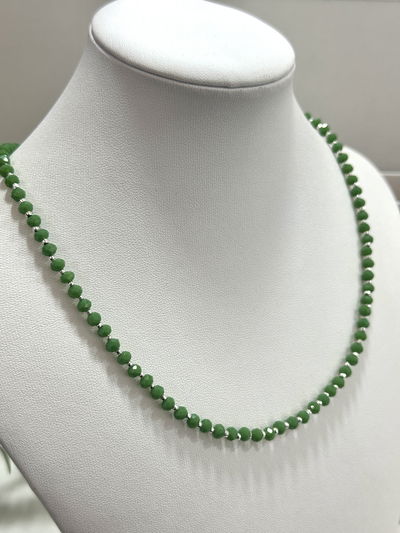 COLLAR INTERCALADA VERD PLATA 925