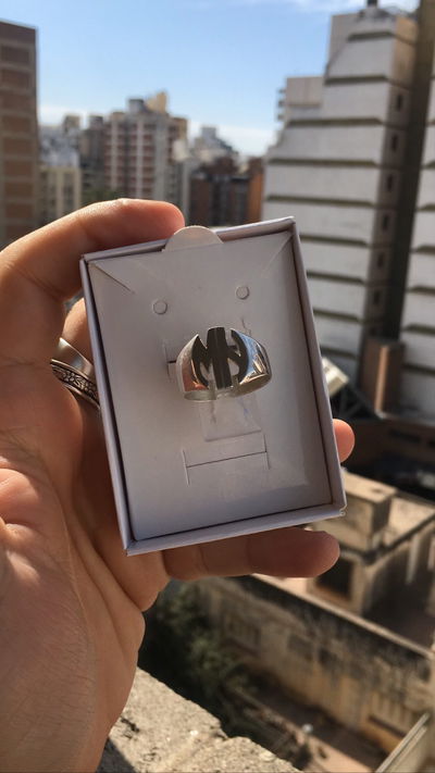 ANILLO INICIAL OVAL PLATA 925