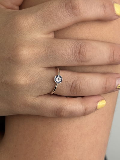 ANILLO OJITO SILVER ACERO BLANCO