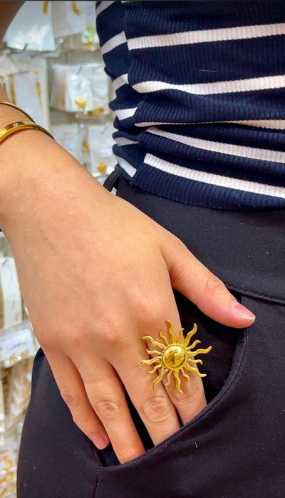 ANILLO SOL GOLD ACERO QUIRURGICO