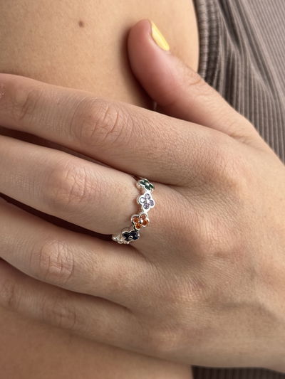 ANILLO ARETHA SILVER ACERO BLANCO