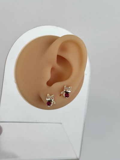 AROS GATITOS PLATA 925