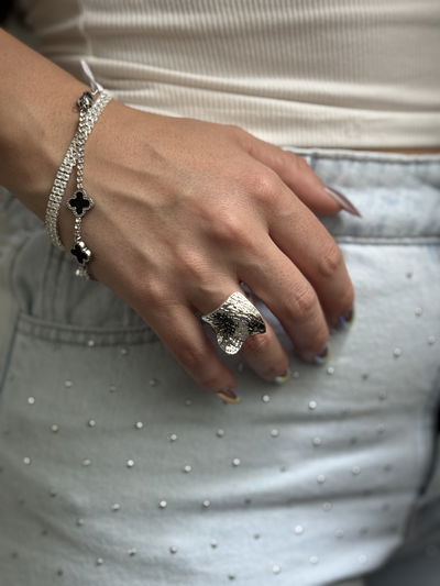 ANILLO RENATA SILVER ACERO QUIRURGICO 