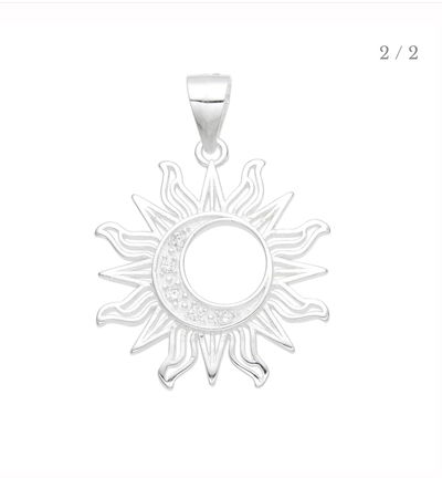 DIJE SOL Y LUNA PLATA 925