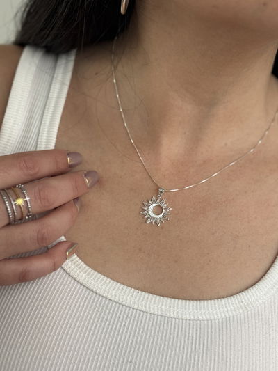 COLLAR SOL LUNA PLATA 925