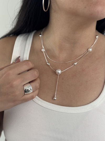 COLLAR MIRENA ACERO BLANCO