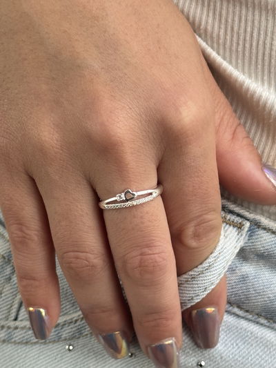 ANILLO DE CORAZÓN PLATA 925