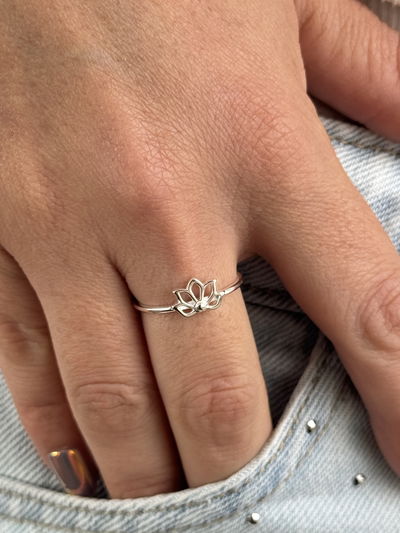 ANILLO FLOR DE LOTO PLATA 925