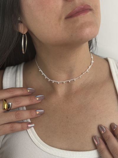 COLLAR VITTORIA ACERO BLANCO