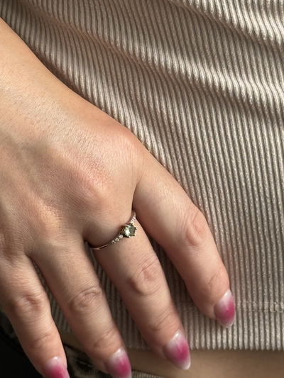 ANILLO PIEDRA VERDE PLATA 925