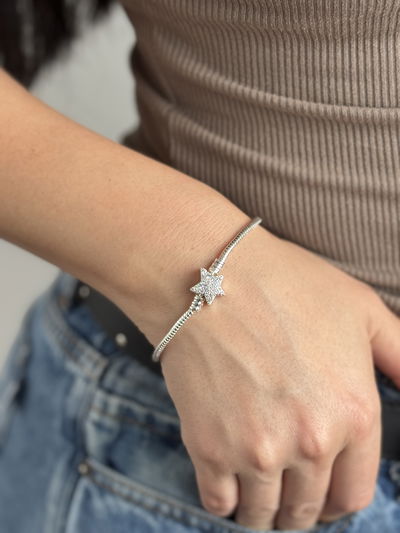 PULSERA ESTRELLA ACERO BLANCO