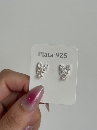 AROS MARIPOSAS PLATA 925