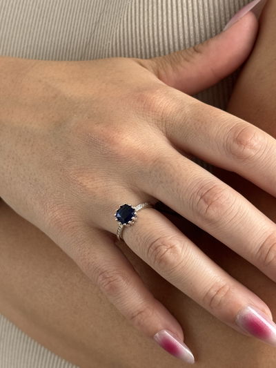 ANILLO PIEDRA AZUL PLATA 925
