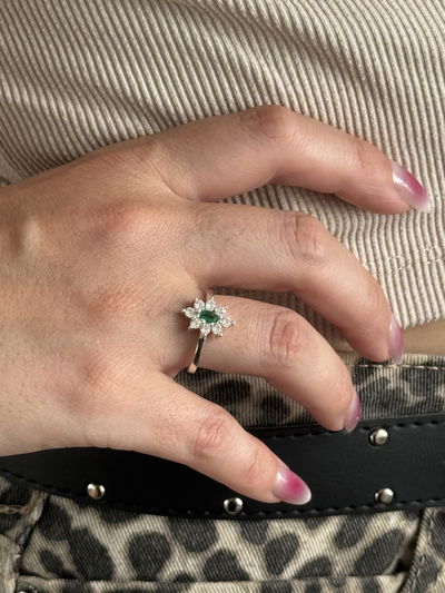 ANILLO HALF PLATA 925