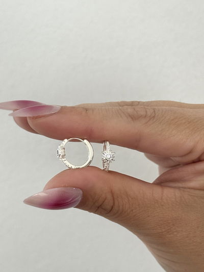 AROS HUGGIES SOL PLATA 925