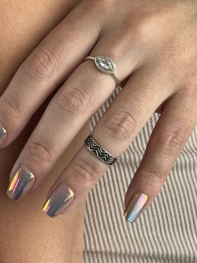 ANILLO MIDI ZICZAC PLATA 925