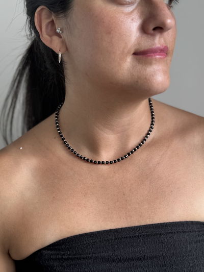 COLLAR CRISTAL BLACK PLATA 925