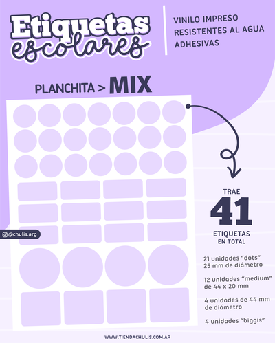 Etiquetas adhesivas MIX - resistentes al agua