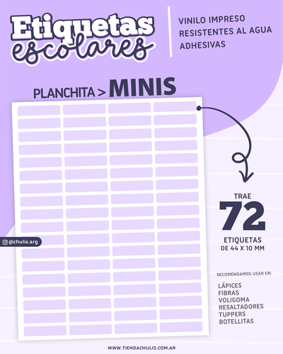Etiquetas adhesivas MINIS - resistentes al agua
