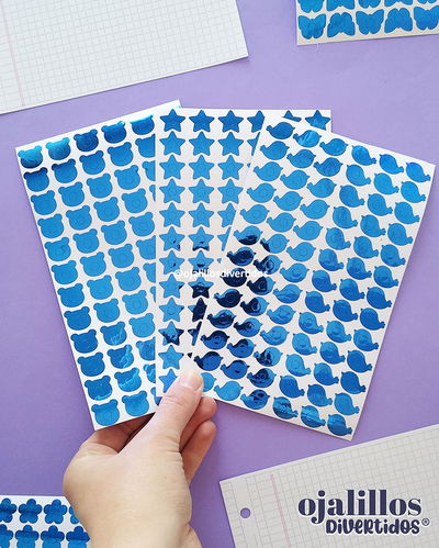 Ojalillos Divertidos® azul metalizado