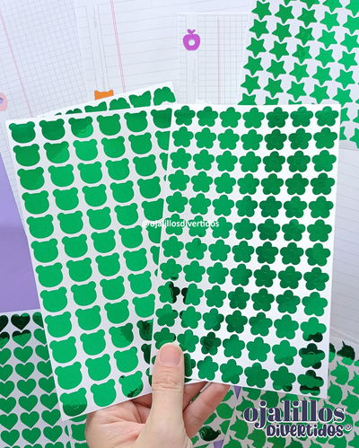 Ojalillos Divertidos® verde metalizado