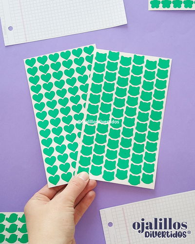 Ojalillos Divertidos® verde esmeralda translúcido