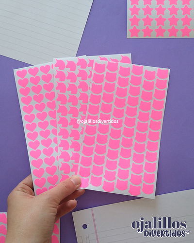 Ojalillos Divertidos® fucsia neón translúcido