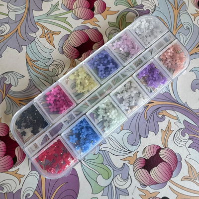 Box de Deco para uñas - Flores Sakura con perla Doradas y Plateadas mod2