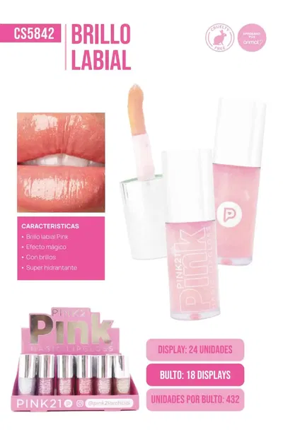 Lip Gloss Brillo Labial Pink21