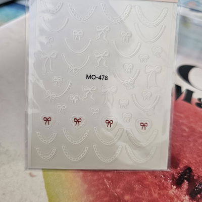 Sticker para uñas - French y moños negros mo-478