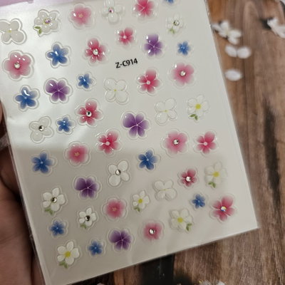 Sticker para uñas 6D - Florcitas- z-c914