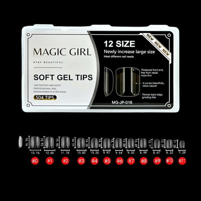 Box de Tips Soft Gel - Cuadrada Corta Prelimada - 504 unidades