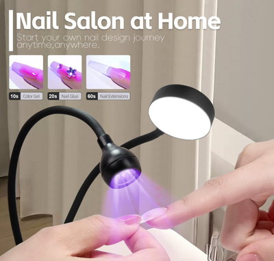 Lámpara Doble Cabezal con Soporte – Secado UV LED para Uñas