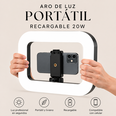Aro de luz cuadrado portable