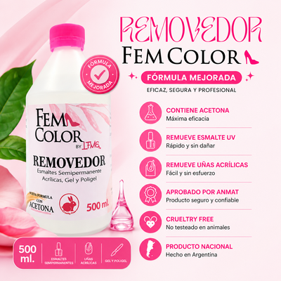 Removedor de esmaltes uv - Fem Color - 500ml