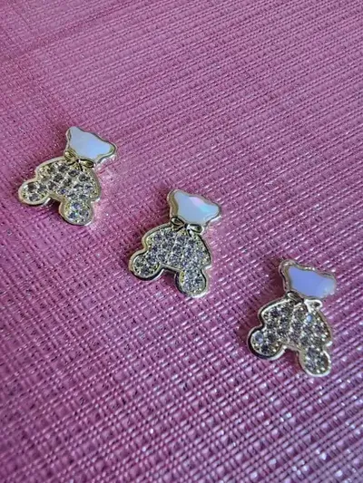 Aplique para uñas - Osito Dorado con Strass y Nacar x unidad