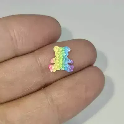 Aplique para uñas - Osito de strass flexible
