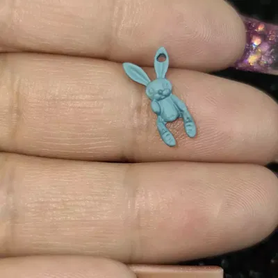 Aplique para uñas - Conejito de metal colgante Gris Azulado x unidad