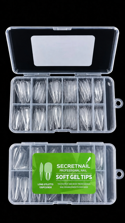 Box de Tips 120u - Stiletto Largo