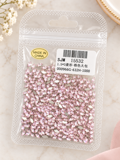 Mini Cristales Circones Rombo x 1000 unidades - Rosa