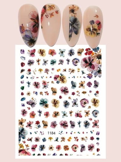 Sticker para uñas - Flores 1184