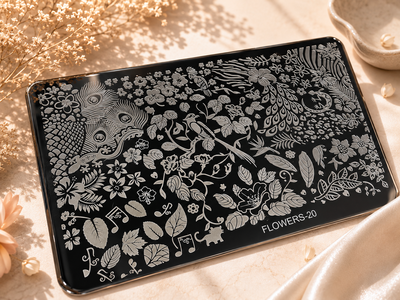 Placa de Stamping - Tropical - flowers-20