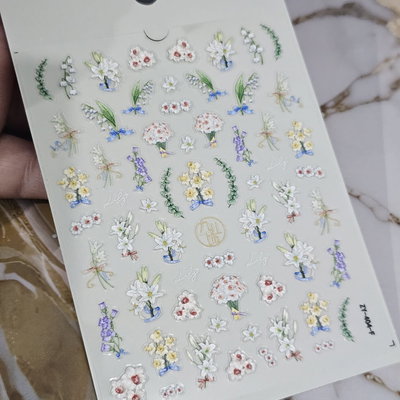 Sticker para uñas 5D Flores - zy-404-f