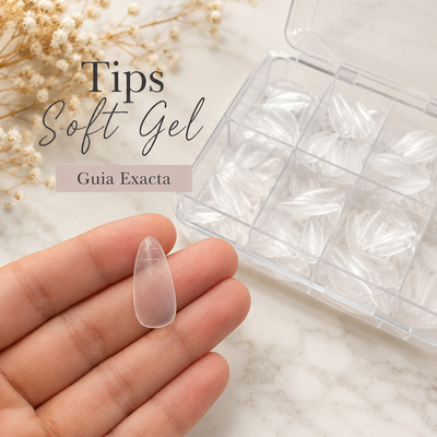 Tips Soft Gel Guia Exacta - Almond - 500u