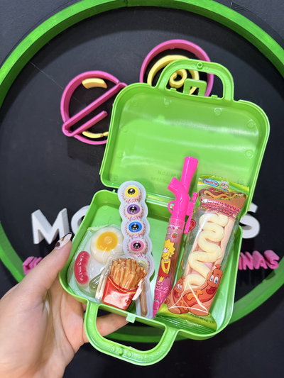 5 Valija Sorpresa Verde💚 con 5 sorpresas c/u