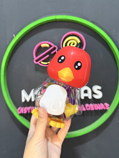 Alcancia pollito rojo  con gelatina 