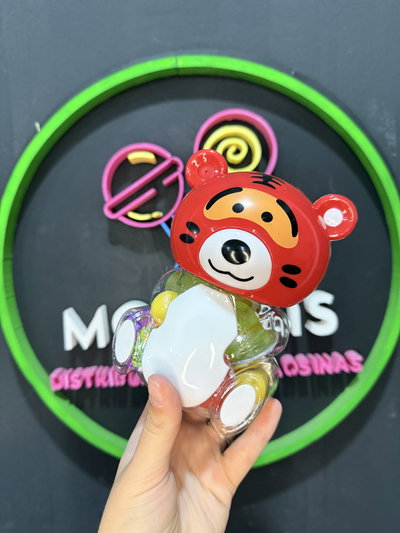 Alcancia tigre roja con gelatina 